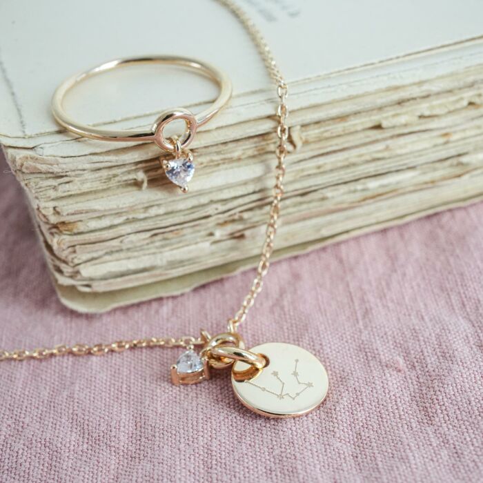 Bague mini coeur scintillant plaqué or