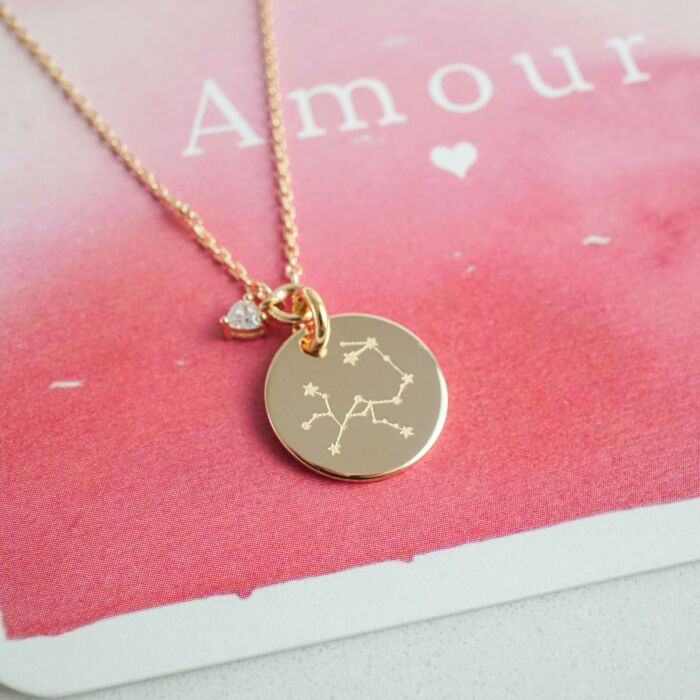 Collier mini coeur scintillant personnalisé médaille plaqué or 15 mm