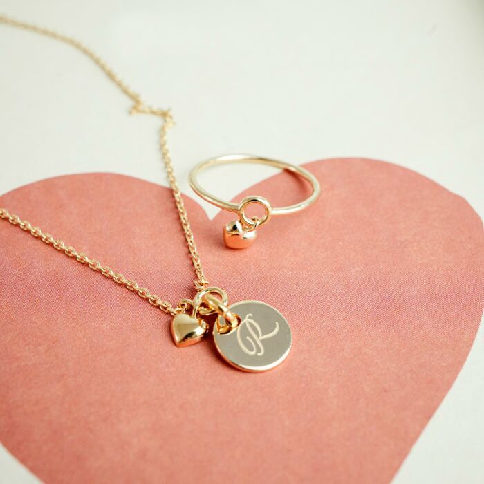 Bague mini coeur bombé plaqué or