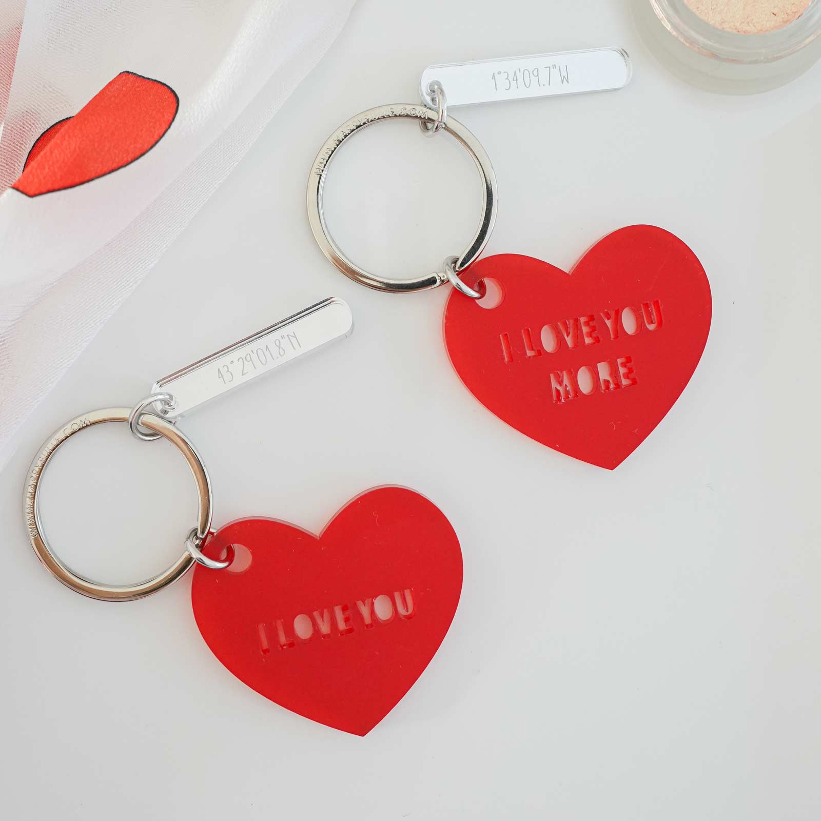 Llaveros Personalizados Para Pareja 'I Love You' - Regalo De Casa Nueva, Acero Inoxidable Plateado Con Nombres Grabados