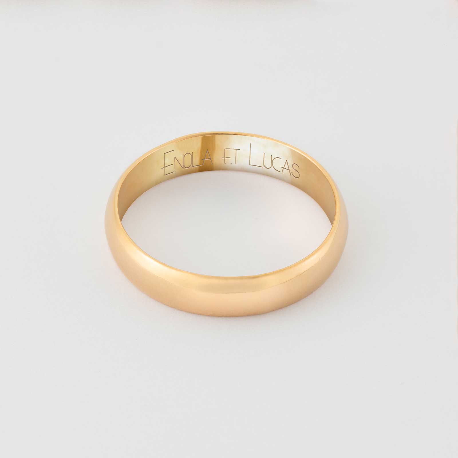 Bague plaqué or alliance personnalisée mm HappyBulle - Main Image