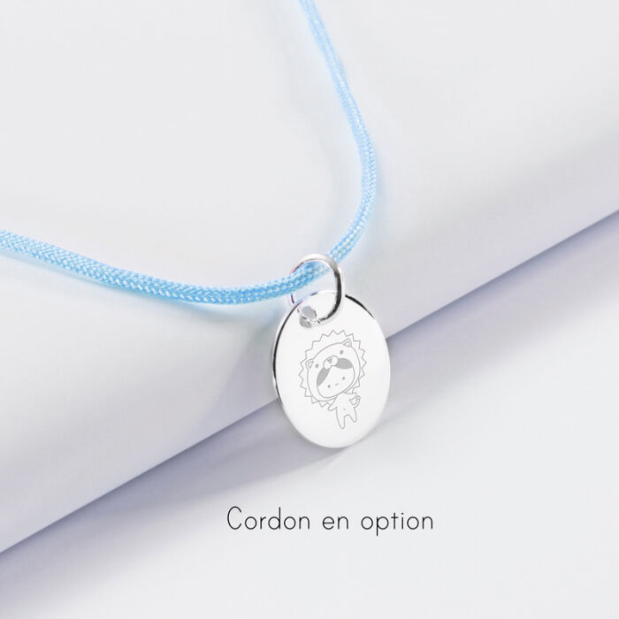 Cordon bleu pastel pour pendentif argent en option