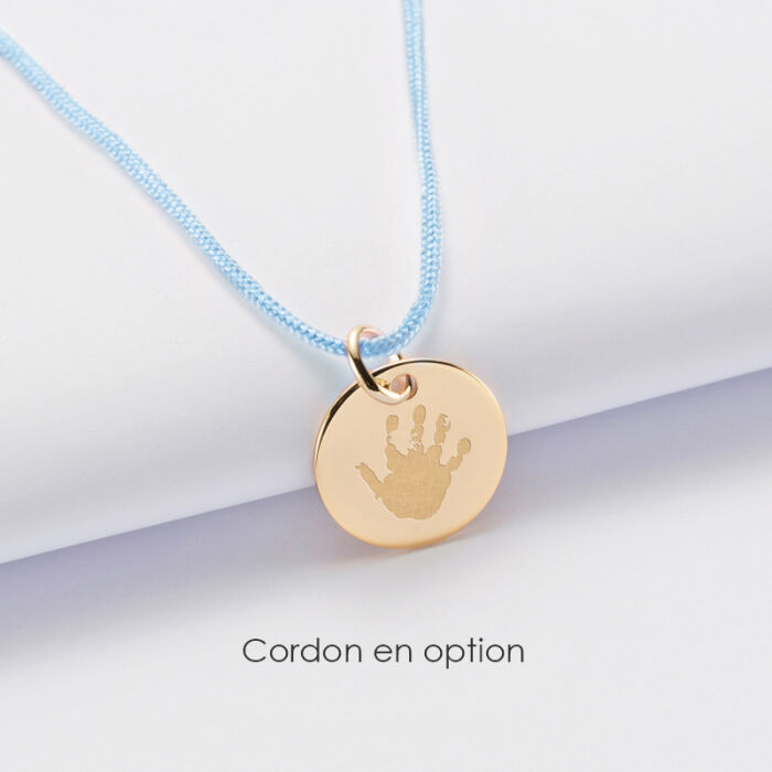 Cordon bleu pastel pour pendentif plaqué or en option
