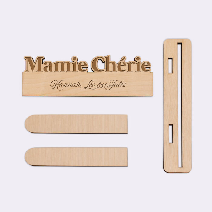 Porte-photo personnalisé bois gravé Mamie chérie - accessoires