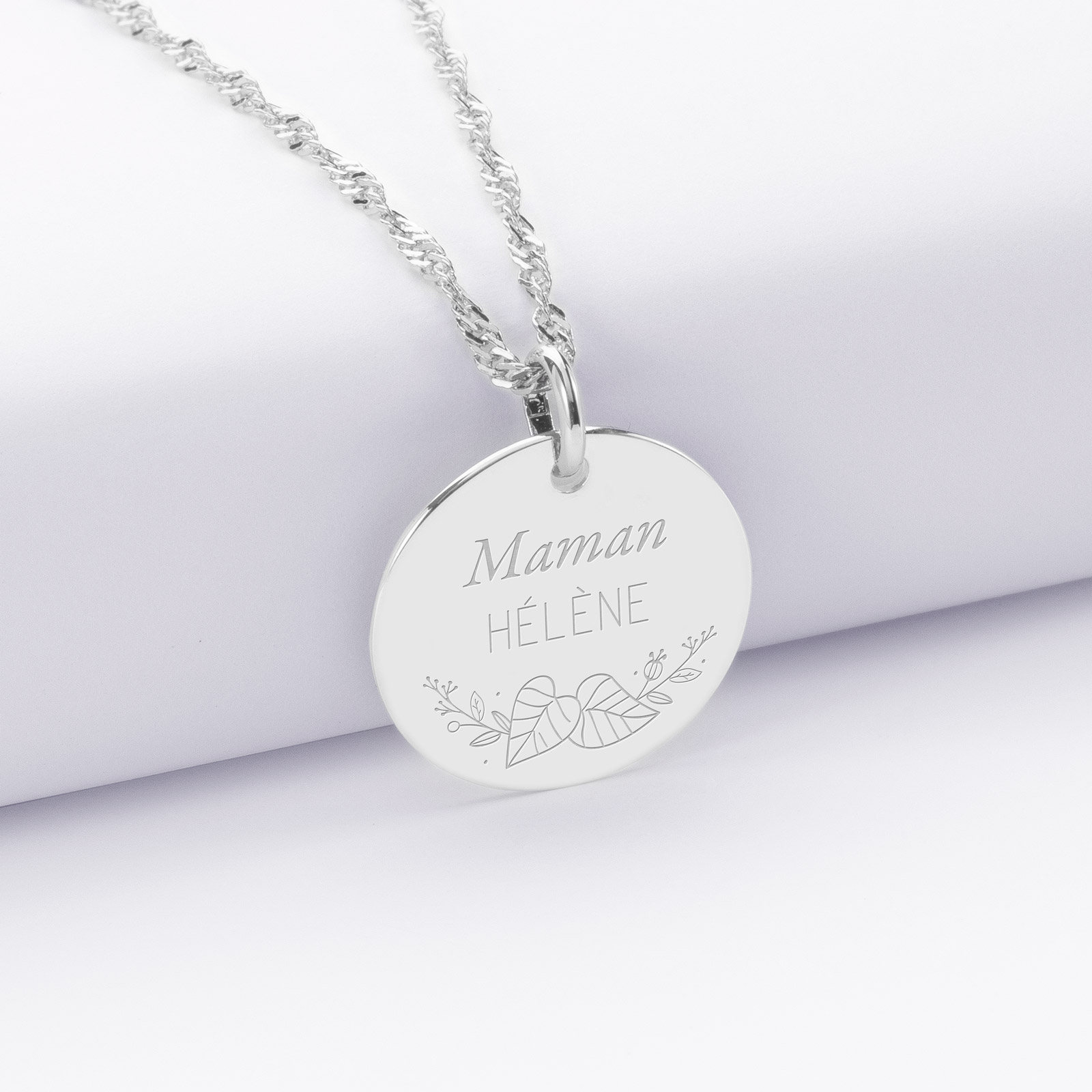 Pendentif Floral En Nacre Et Métal Argenté - Style Années 2000 - Occasion