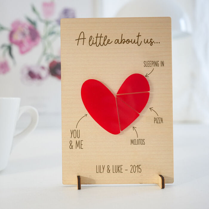 [EN] Cadre personnalisé bois gravé 15x10 cm avec support - édition spéciale "A little about us" - Phoro ambiance