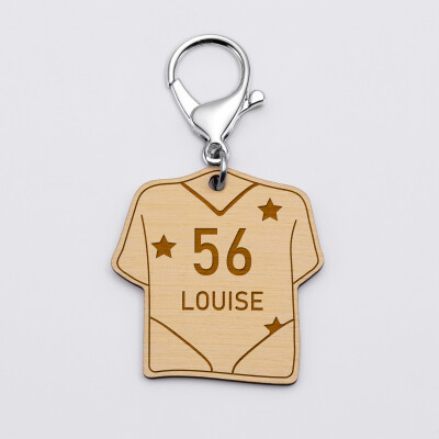 Porte-clés personnalisé gravé bois Maillot de sport 50x50 mm - gymnastique