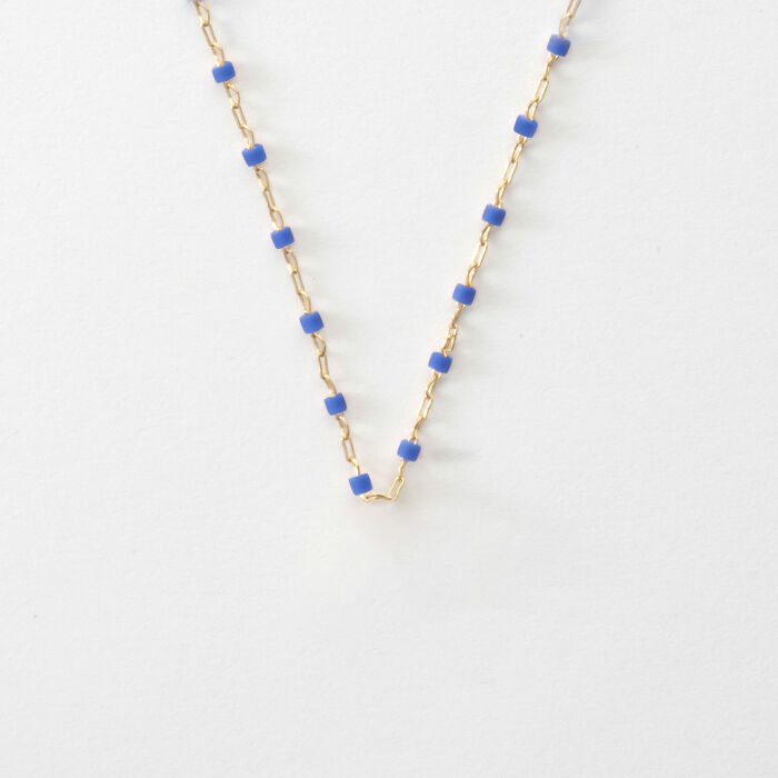 Collier perles Miyuki colorées - bleu