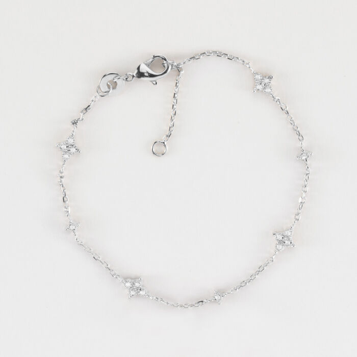 Bracelet chaîne scintillant argent - vue de haut