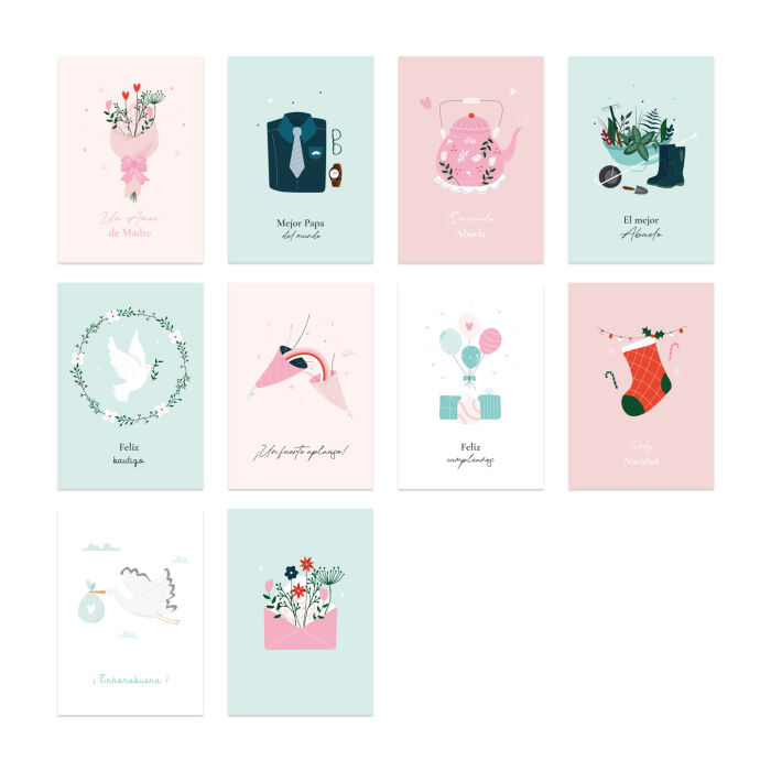 [ES] Carte message cadeau - planche complète