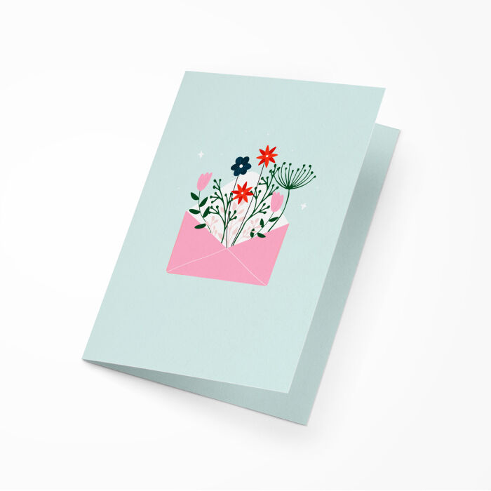 [EN] Carte message cadeau - enveloppe fleurie