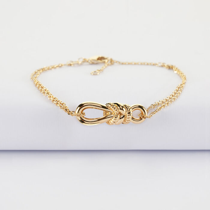 Bracelet chaîne "Le lien " plaqué or - HappyBulle x Lilylovesfashion - vue de face