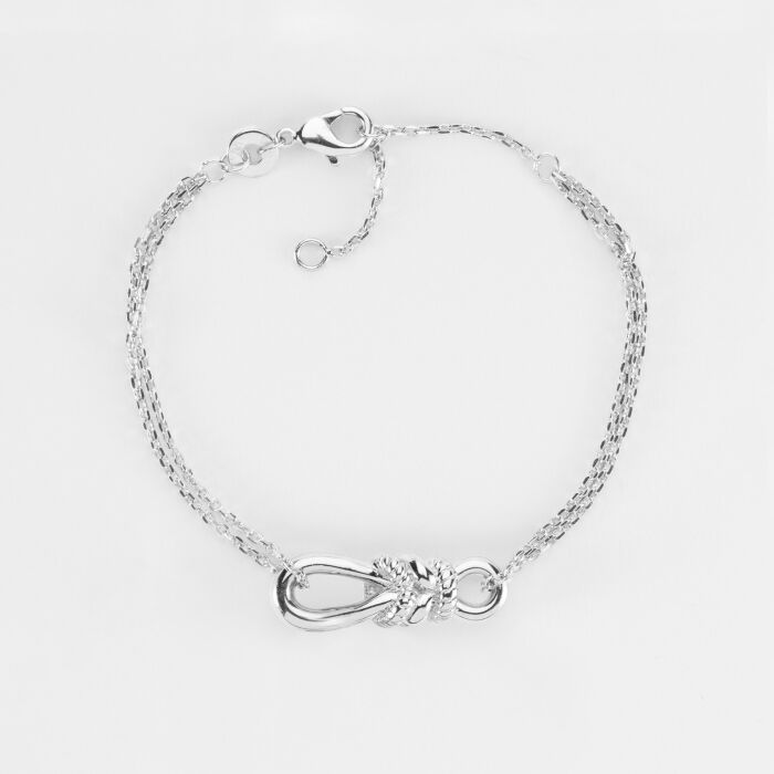 Bracelet chaîne "Le lien " argent - HappyBulle x Lilylovesfashion - vue de haut