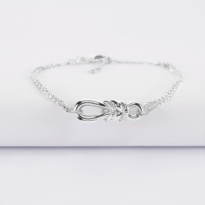 Bracelet chaîne "Le lien " argent - HappyBulle x Lilylovesfashion - vue de face