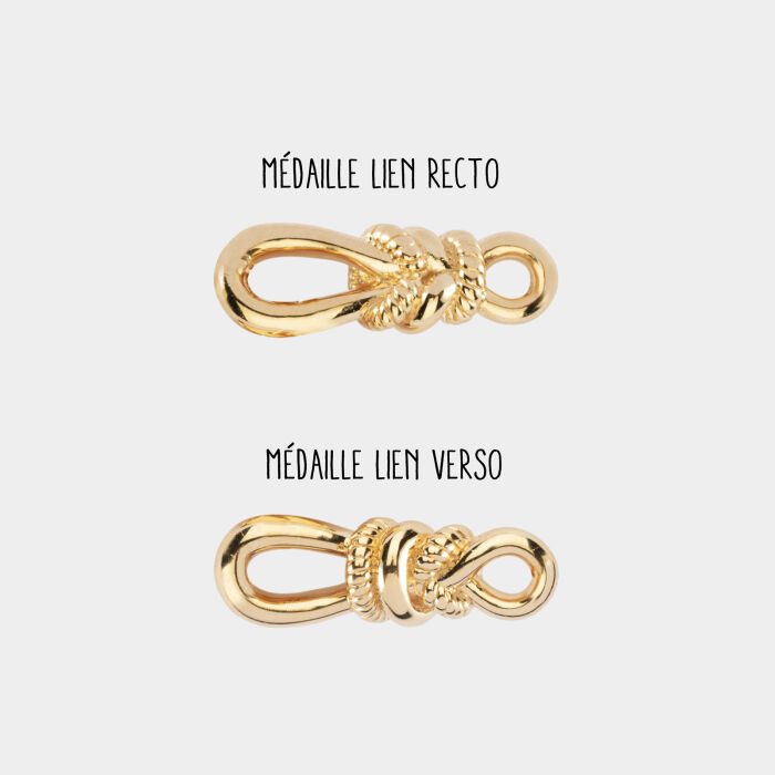 Visuel recto verso médaille Le Lien - plaqué or