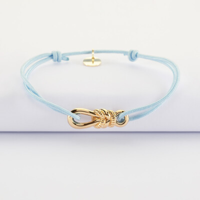 Bracelet cordon "Le lien" plaqué or - HappyBulle x Lilylovesfashion - vue de face