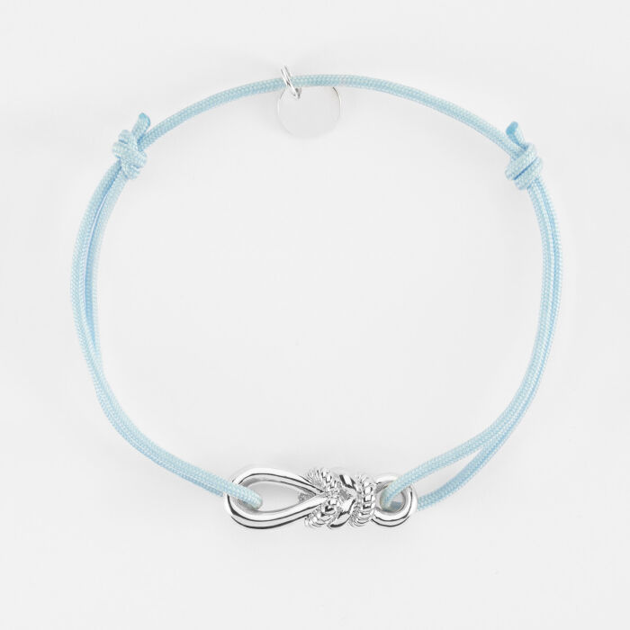 Bracelet cordon "Le lien" argent - HappyBulle x Lilylovesfashion - vue de haut