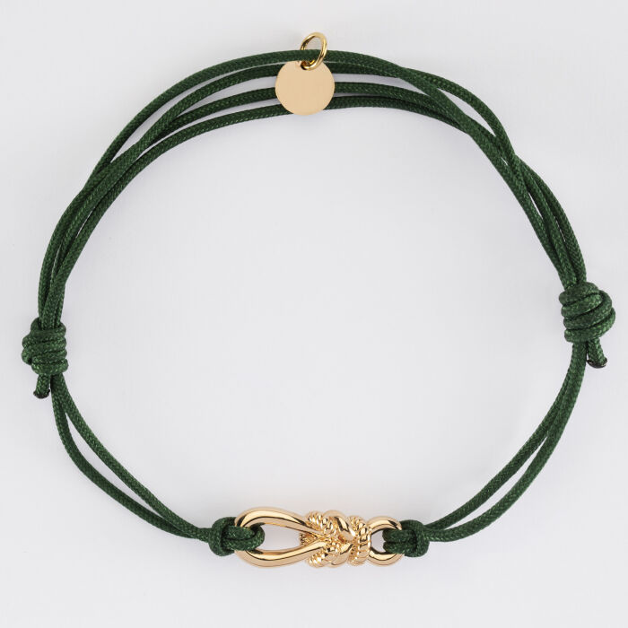 Bracelet homme cordon double "Le lien" plaqué or 23,5x8 mm - HappyBulle x Lilylovesfashion - vue de haut