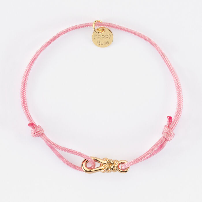 Bracelet enfant cordon "Le lien" plaqué or 17x6 mm - HappyBulle x Lilylovesfashion - vue de haut