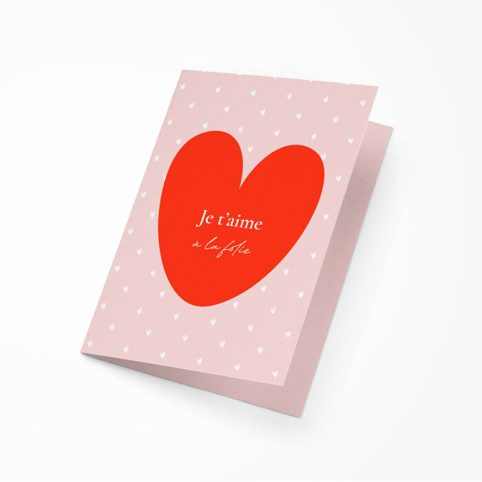 Carte message cadeau - Je t'aime à la folie