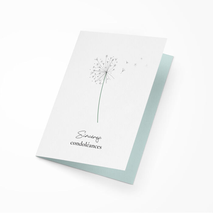 Carte message cadeau - sincères condoléances