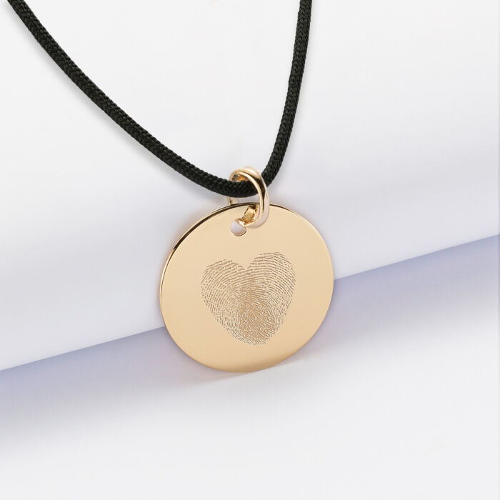 Pendentif personnalisé médaille gravée plaqué or 19 mm  - EVJF - Empreintes