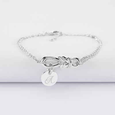 Bracelet chaîne personnalisé "Le lien" argent et médaille gravée 10 mm - HappyBulle x Lilylovesfashion - A