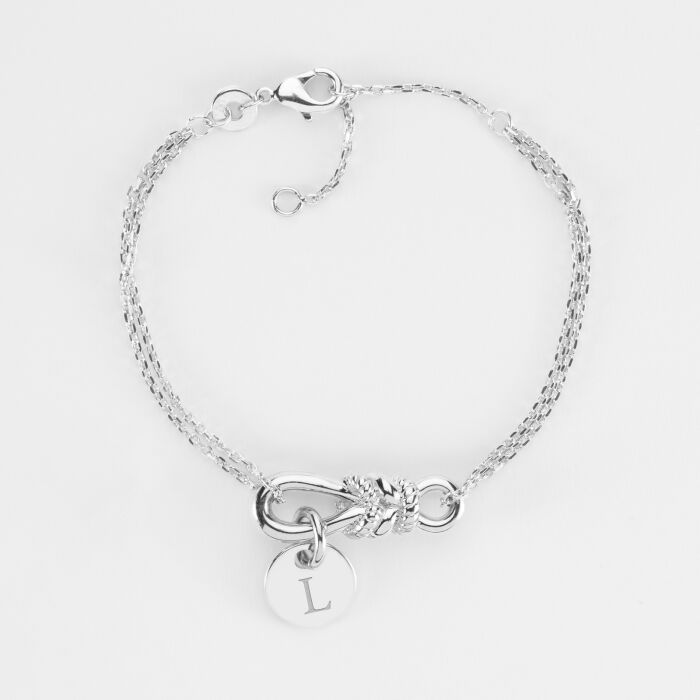 Bracelet chaîne personnalisé "Le lien" argent et médaille gravée 10 mm - HappyBulle x Lilylovesfashion - L