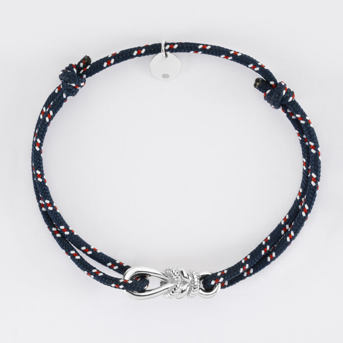 Bracelet homme cordage marin simple "Le lien" argent 23,5x8 mm - HappyBulle x Lilylovesfashion - vue de haut