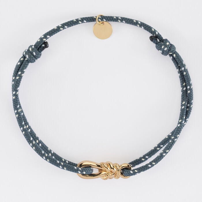 Bracelet homme cordage marin simple "Le lien" plaqué or 23,5x8 mm - HappyBulle x Lilylovesfashion - vue de haut