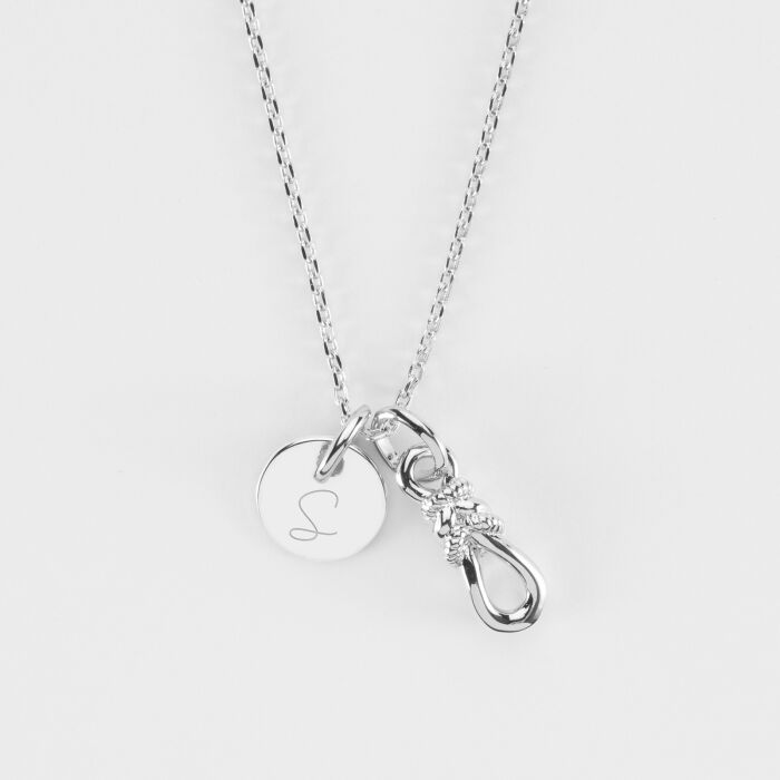 Pendentif enfant argent "Le lien" 17x6 mm et médaille 10 mm - HappyBulle x Lilylovesfashion - S