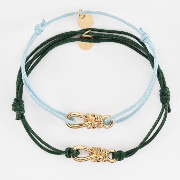 Duo de bracelets plaqué or "Le lien" 23,5x8 mm - HappyBulle x Lilylovesfashion - Duo homme enfant