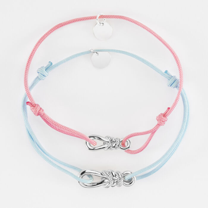Duo de bracelets argent "Le lien" 23,5x8 mm et 17x6mm - HappyBulle x Lilylovesfashion - duo femme et enfant