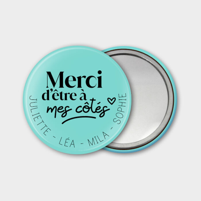 Miroir de poche EVJF personnalisé 56mm - Personnalisation 3