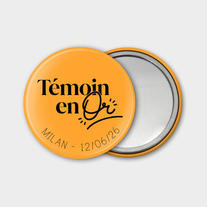 Miroir de poche EVJF personnalisé 56mm - Personnalisation 2