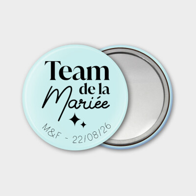 Miroir de poche EVJF personnalisé 56mm - Personnalisation 1