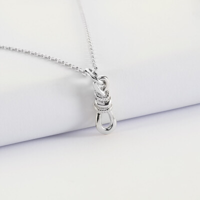 Pendentif argent "Le lien" 17x6 mm - HappyBulle x Lilylovesfashion - Photo de biais