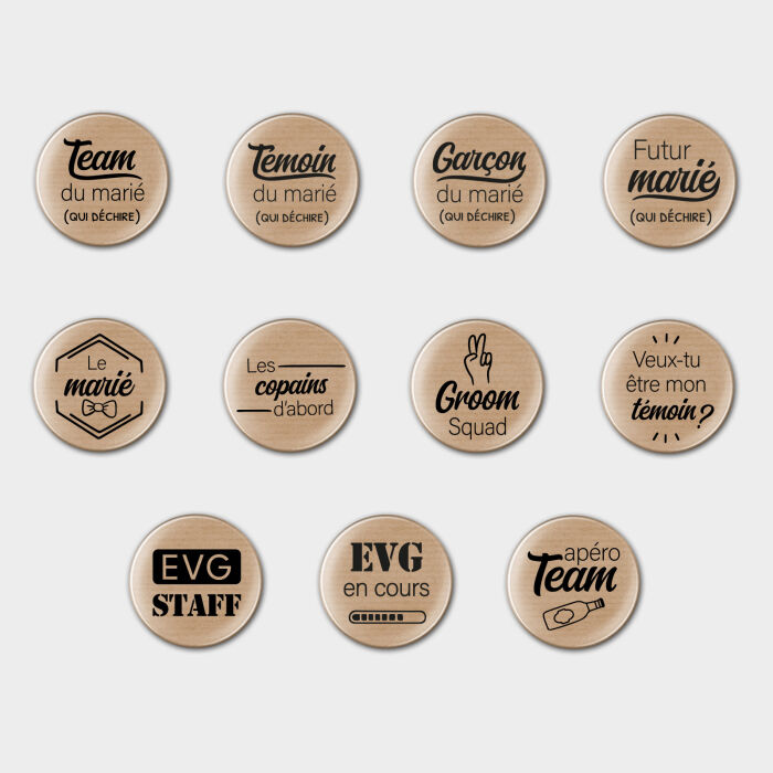 Accessoire kraft 56 mm personnalisé EVG - Planche