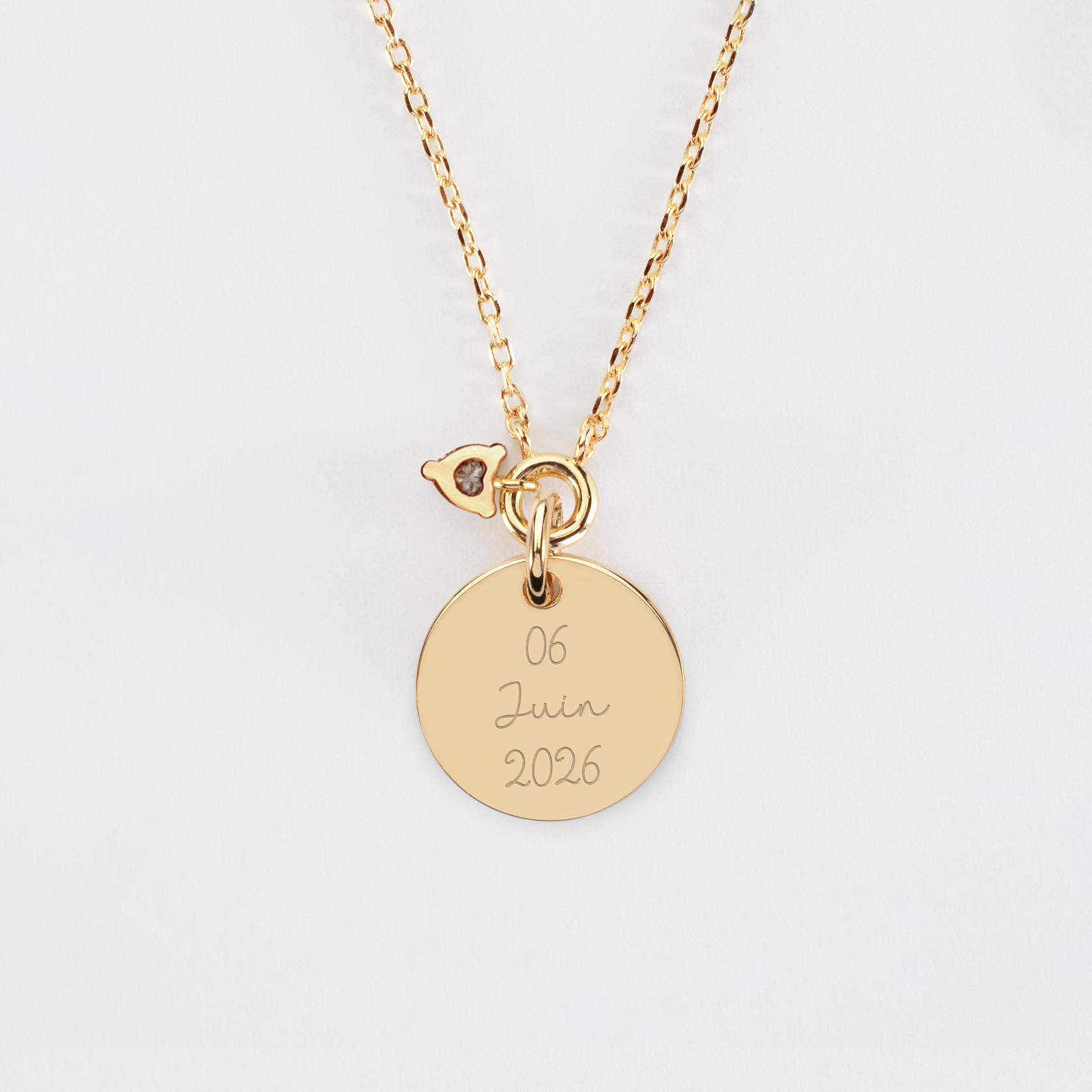 Pendentif Médaillon Cœur En Or Plaqué Avec Lettre E - Environ 2 Cm - Occasion Bel État