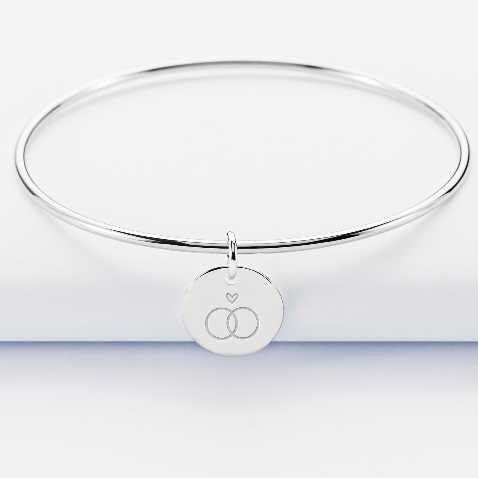 Médaille Pendentif En Or 18k - Gravée "JT'M" - Diamètre 18 Mm - 1.90g - Occasion Rénové
