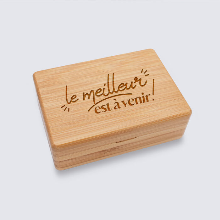 Boîte à bijoux Mariée personnalisée 12x8,5 cm bois gravé - Le meilleur reste à venir