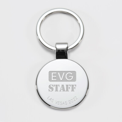Porte-clés EVG personnalisé gravé acier rond 37 mm - EVG staff