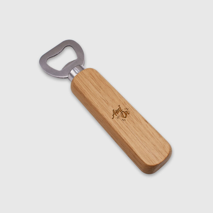 Décapsuleur personnalisé bois bambou - Témoin homme - Ami en or