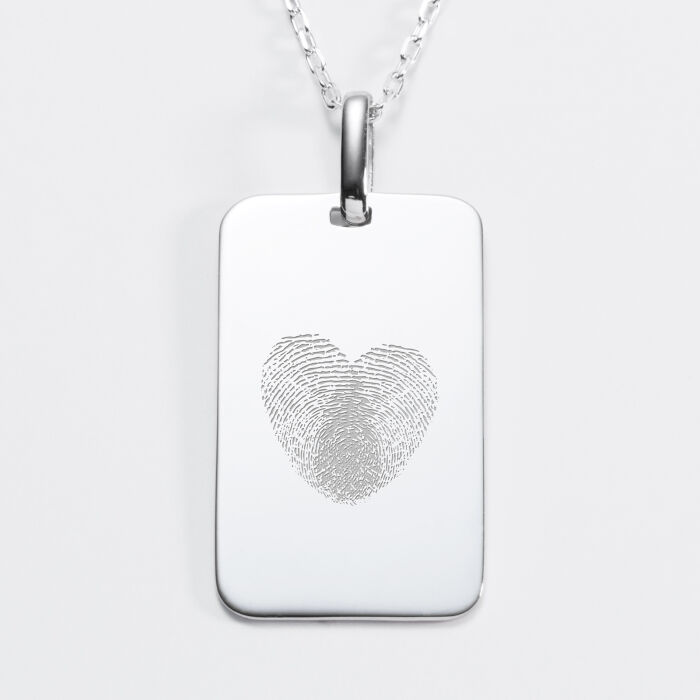 Pendentif Marié personnalisé médaille gravée argent 20x32 mm - Empreintes