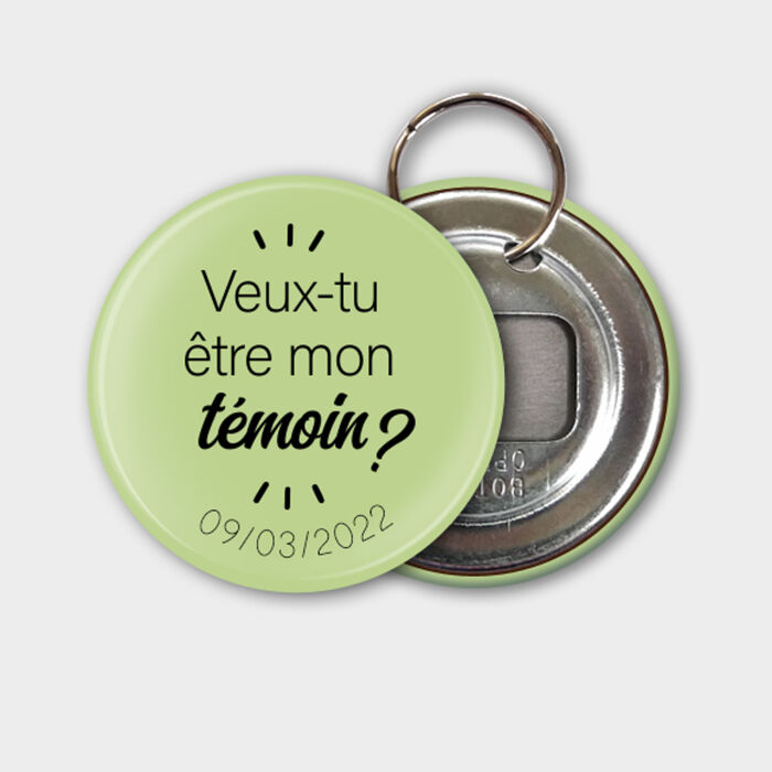 Porte clés-décapsuleur personnalisé 56mm - Marié - Personnalisation 2