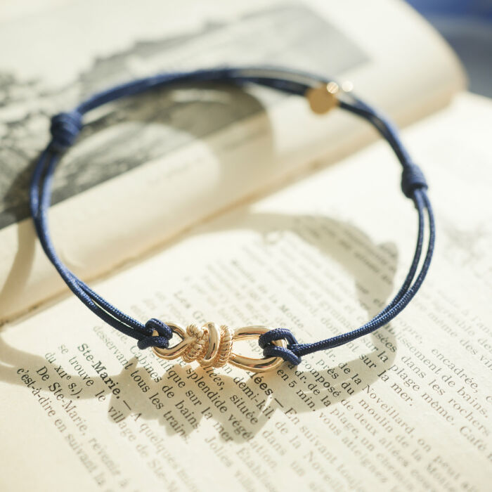 Bracelet homme cordon double "Le lien" plaqué or 23,5x8 mm - HappyBulle x Lilylovesfashion - Ambiance