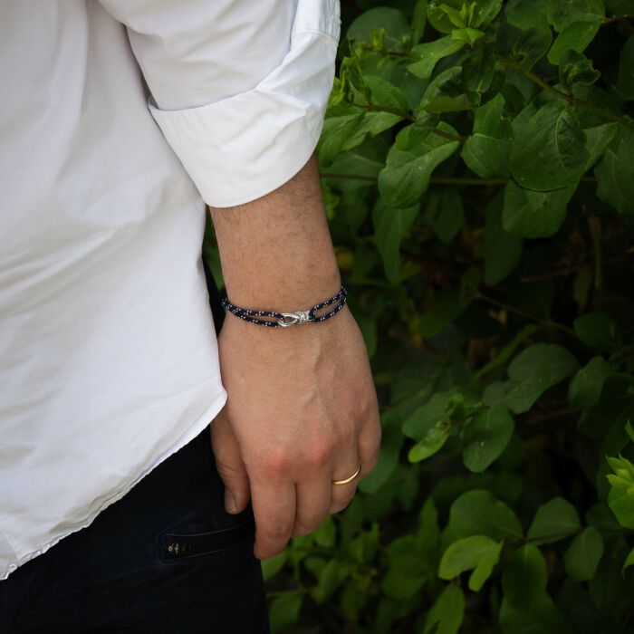 Bracelet homme cordage marin simple "Le lien" argent - HappyBulle x Lilylovesfashion